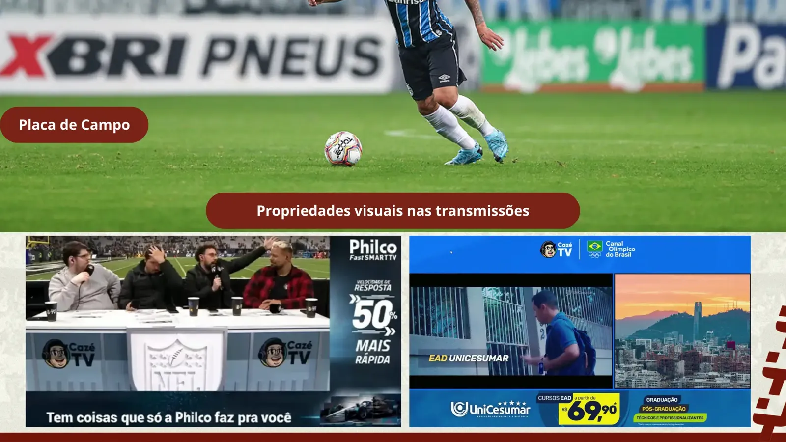 Propriedades visuais nas transmissões
